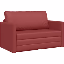 Ce canapé deux places est fait pour les espaces modernes, offrant style et confort. Son tissu rouge vin, avec les coussins re ...