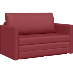 Canapé au sol-lit 2-en-1 rouge vin 124x71x78 cm en cuir artificiel Vidaxl