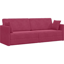 Vidaxl - Lit-Canapé au Sol 2-en-1 Rouge Vin 213x144x60 cm Velours