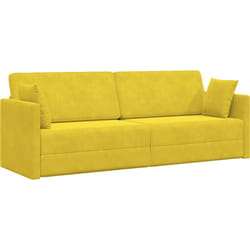 Vidaxl - Canapé-lit au sol 2-en-1 Jaune 213x144x60 cm Velours