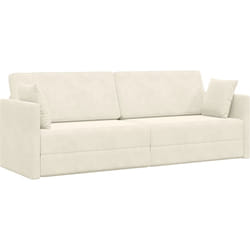 Vidaxl - Sofa lit au sol 2-en-1 Crème 213x144x60 cm Velours
