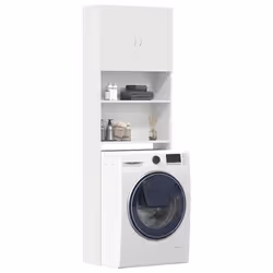 vidaXL Meuble de machine à laver blanc bois d'ingénierie