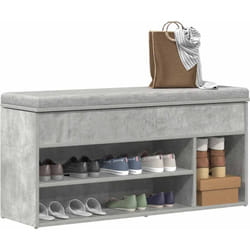 Vidaxl - Banc à chaussures gris béton 102x30,5x45 cm bois d'ingénierie