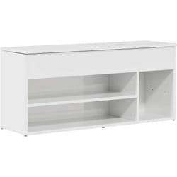 Banc à chaussures blanc brillant 102x30,5x45 cm bois ingénierie Vidaxl