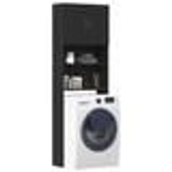 vidaXL Meuble de machine à laver noir 64x24x190 cm bois d'ingénierie
