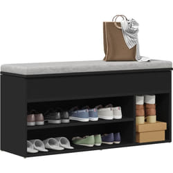 Vidaxl - Banc à chaussures noir 102x30,5x45 cm bois d'ingénierie