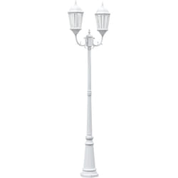 Poteau de lumière de jardin 2 lampes E27 Blanc 235 cm Aluminium Vidaxl