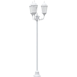 Vidaxl - Lampadaire de jardin 3 lampes E27 Blanc 220 cm Aluminium