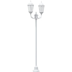 Vidaxl - Lampadaire de jardin 2 lampes E27 blanc 220 cm en aluminium