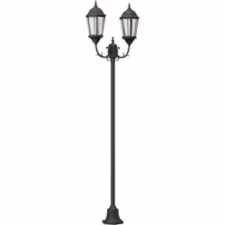 Ce poteau de lampe de chemin en bronze donne du style à n'importe quel espace extérieur avec son design classique et sa fonct ...