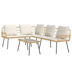 Vidaxl - Ensemble de canapés de jardin 2 pièces avec coussins en poly rattan naturel