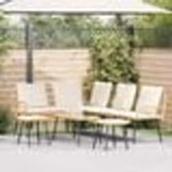 Ensemble de canapé de jardin de 4 pièces avec coussins en poly rattan naturel