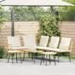 Ensemble de canapé de jardin de 4 pièces avec coussins en poly rattan naturel