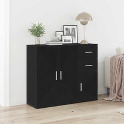 Buffet chêne noir 91x29,5x75 cm bois d'ingénierie - Vidaxl