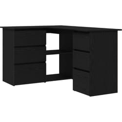 Vidaxl - Bureau d'angle noir en chêne , 145x100x76 cm, fait de bois d'ingénierie