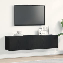 vidaXL Meuble TV chêne noir 120x30x30,5 cm bois d'ingénierie