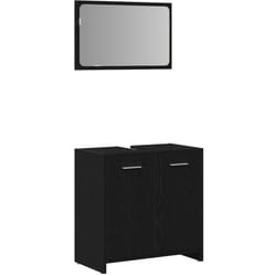 Armoire de salle de bain avec miroir chêne noir Vidaxl