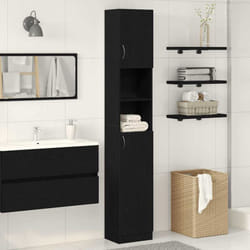 Armoire de salle de bain chêne noir 32x25,5x190 cm - Vidaxl