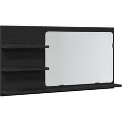 Armoire de salle de bain avec miroir en chêne noir 90 x 11 x 45 cm Bois d'ingénierie vidaXL