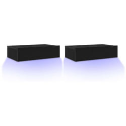 Vidaxl - Meubles tv avec éclairage led 2 pièces Chêne noir 60 x 35 x 15,5 cm