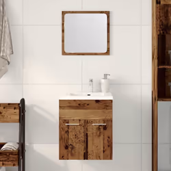 Cet ensemble de meubles de salle de bain pratique, avec un espace de rangement spacieux, est un excellent supplément à votre  ...
