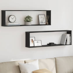 Vidaxl - tagères murales cube 2 pcs chêne noir 100x15x30 cm bois