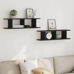 Vidaxl - tagères murales 2 pcs chêne noir 75x18x20 cm bois d'ingénierie