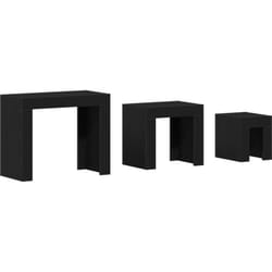 Tables basses gigognes 3 pcs en bois d'ingénierie noir Vidaxl