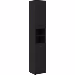 Le cabinet de salle de bain noir moderne en chêne noir allie style et fonctionnalité. Avec son design épuré et plein d'espace ...