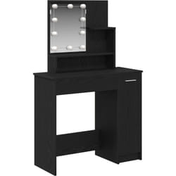 Table de Toilette avec tiroir Chêne noir 86.5 x 35 x 136 cm Vidaxl