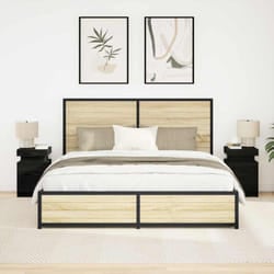Meuble De Chevet Avec Tiroir 2 Pcs Chêne Noir 35 X 39 X 55 Cm Vidaxl
