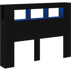 Tête de lit led Chêne Noir 140x18,5x40 cm Bois d'ingénierie Vidaxl