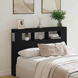 vidaXL Tête de lit LED avec étagère Chêne noir 140 x 185 x 1035 cm 862212