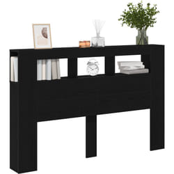 Vidaxl - Tête de lit led Chêne Noir 160x18,5x45 cm Bois d'ingénierie