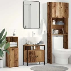 Armoire Lavabo VidaXL - Vieux Bois