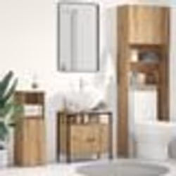vidaXL Armoire lavabo de salle de bain chêne artisanal 60x30x60 cm placard lavabo de salle de bain meubles de salle de 862233