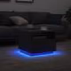 vidaXL Table basse avec lumières LED chêne noir 50x49x40 cm