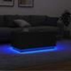 vidaXL Table basse avec lumières LED chêne noir 90x49x40 cm