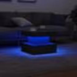 vidaXL Table basse avec lumières LED chêne noir 50x50x40 cm