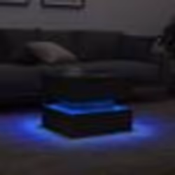 vidaXL Table basse avec lumières LED chêne noir 50x50x40 cm