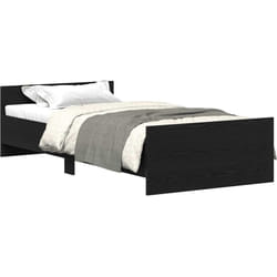 Cadre de lit sans matelas chêne noir 75x190 cm bois ingénierie Vidaxl