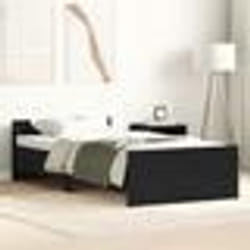 vidaXL Cadre de lit sans matelas chêne noir 90x200cm bois dingénierie meuble de chambre à coucher sommier lit simple 862365
