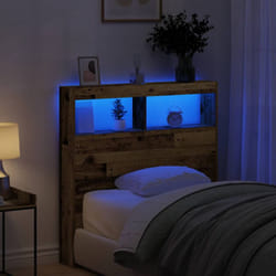 Vidaxl - Armoire tête de lit avec led vieux bois 100x17x102 cm