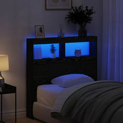 Armoire tête de lit avec led chêne noir 100x17x102 cm - Vidaxl