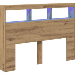 Armoire tête de lit avec led chêne artisanal 140x17x102 cm - Vidaxl