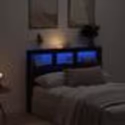vidaXL Armoire tête de lit avec LED chêne noir 140x17x102 cm tête de lit tête de lit à LED armoire de chambre à coucher 86313 ...