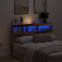 Vidaxl - Armoire tête de lit avec led vieux bois 160x17x102 cm