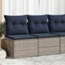 vidaXL Salon de jardin 2 pcs avec coussins gris résine tressée acacia