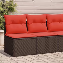 vidaXL Salon de jardin avec coussins 2pcs marron résine tressée acacia