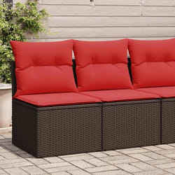 vidaXL Salon de jardin avec coussins 2pcs marron résine tressée acacia